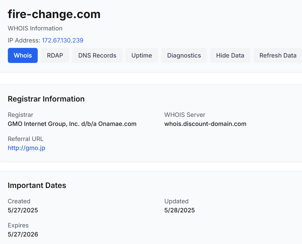 инфо о бирже FIRE‑CHANGE