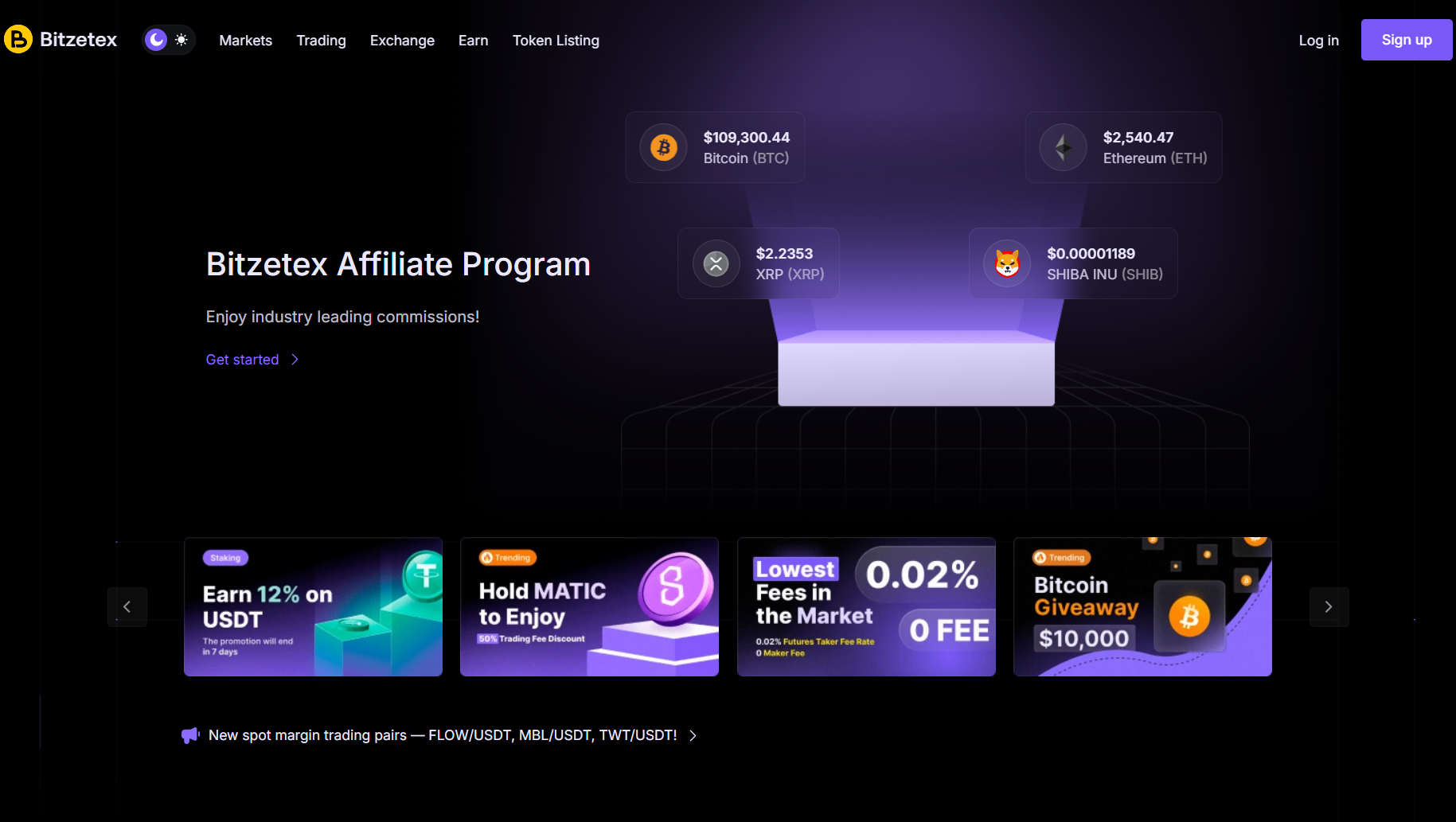 страница сайта Bitzetex