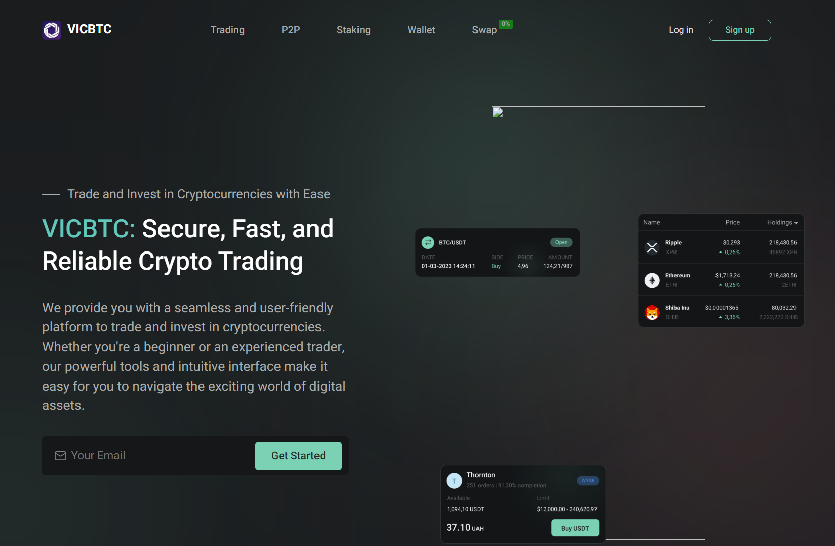 страница биржи VICBTC