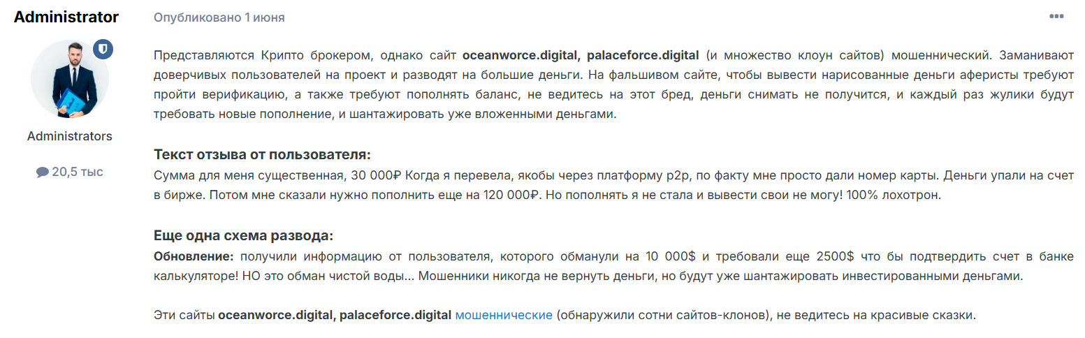 инфо о Oceanworce Digital
