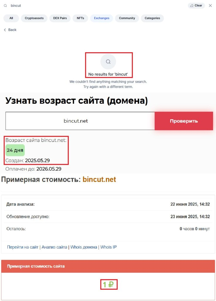 домен Bincut