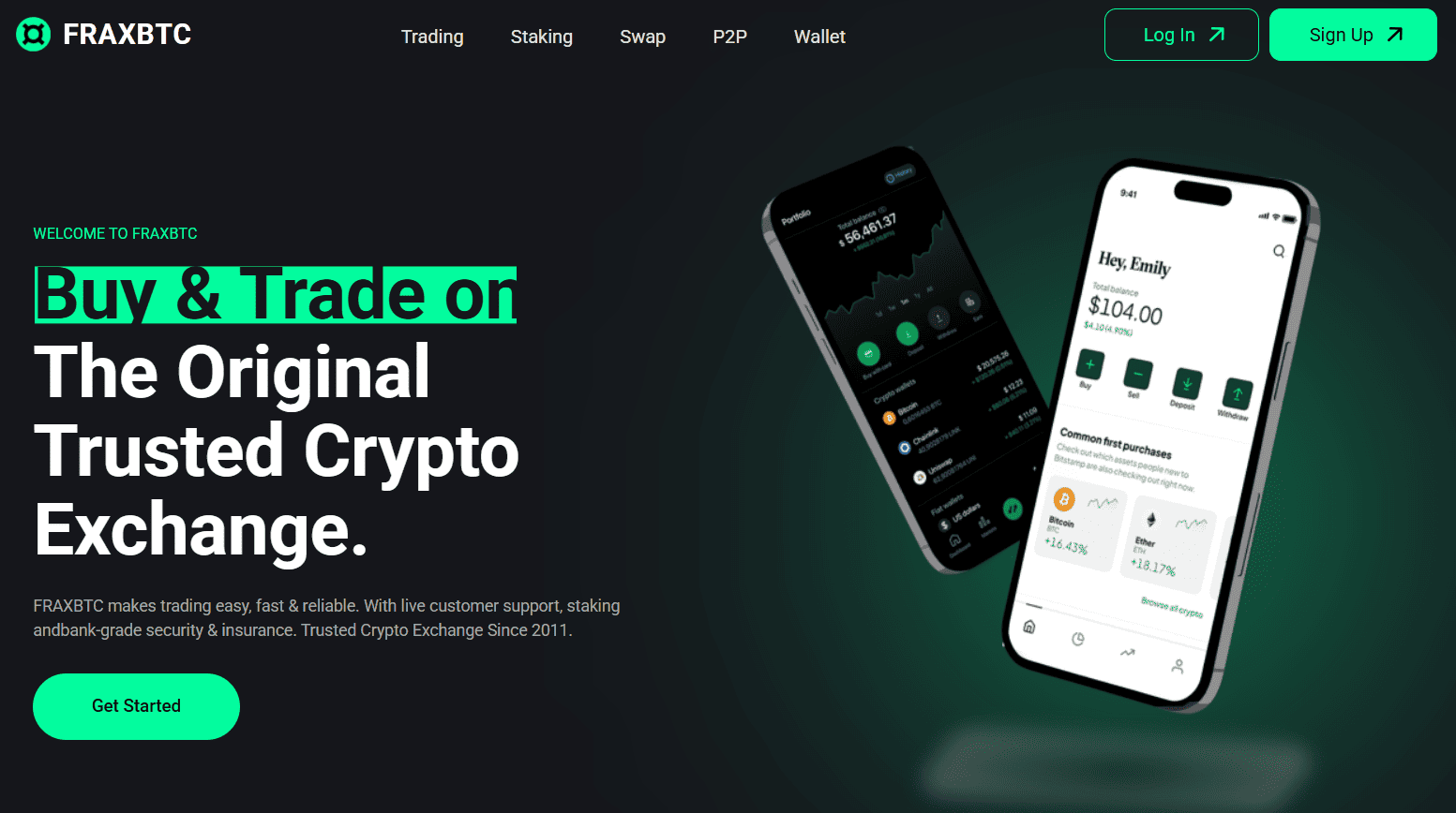 страница сайта FRAXBTC