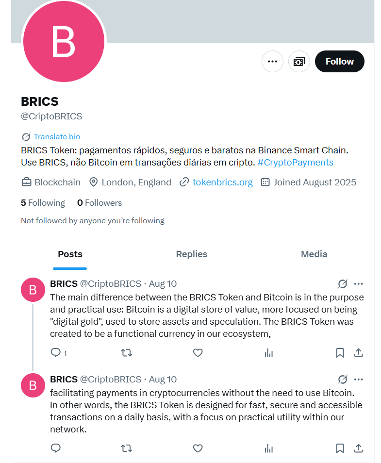 информация о Token BRICS