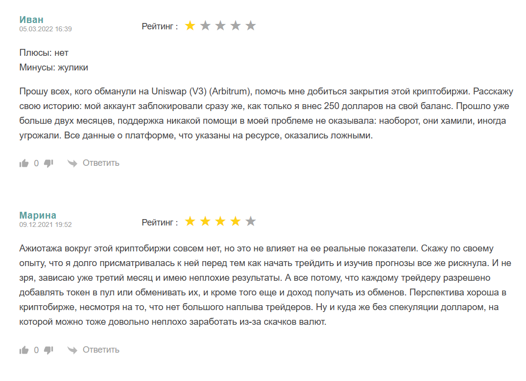 отзывы о Uniswap