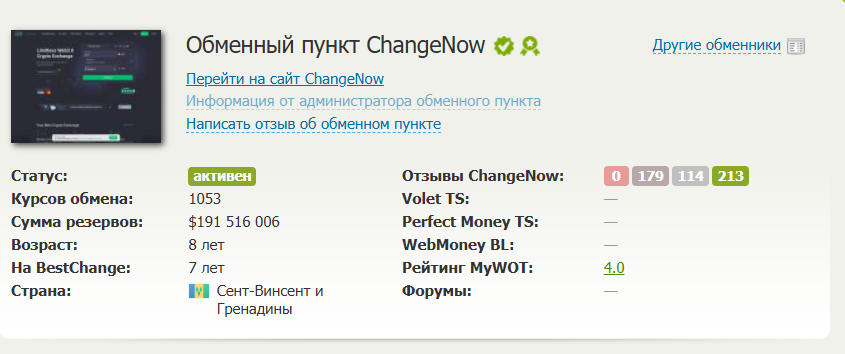 информация о ChangeNOW