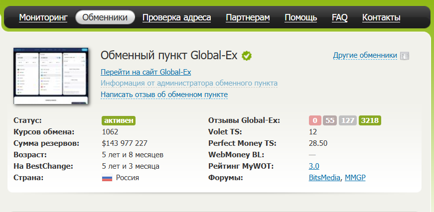 обзор на Global Ex