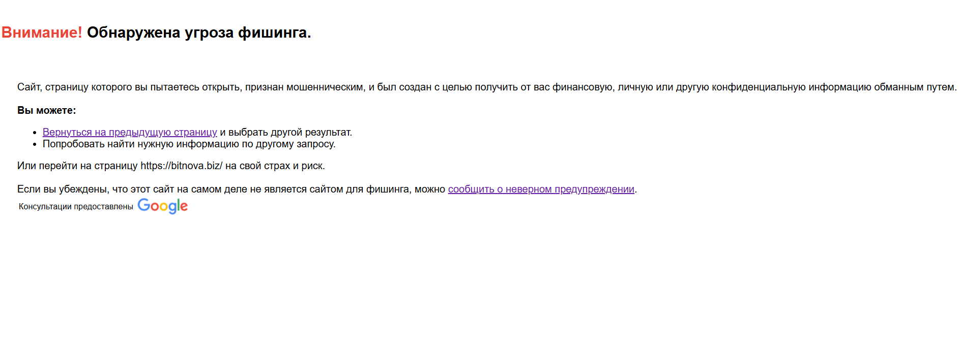 что известно? BitNova